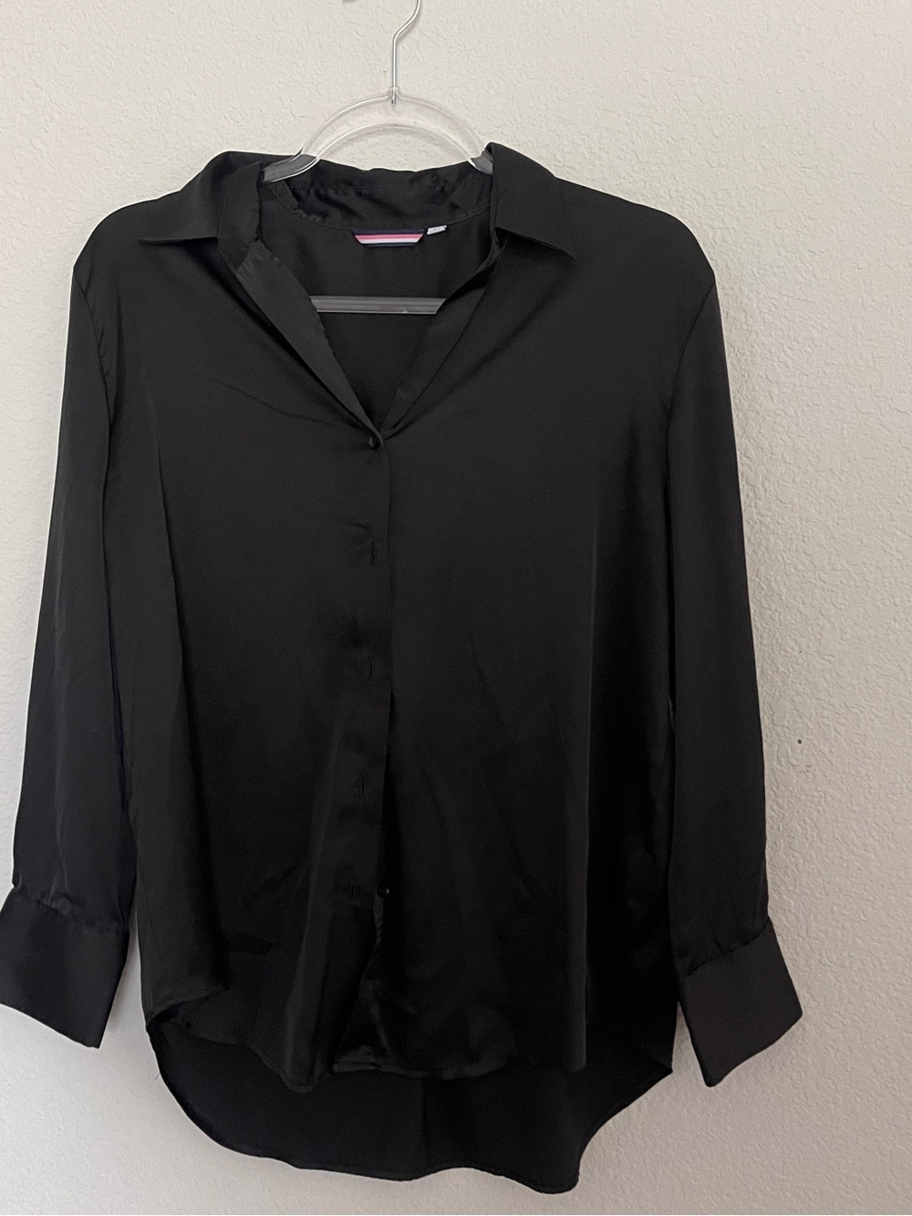 Classic Black Button-Front Women's Blouse